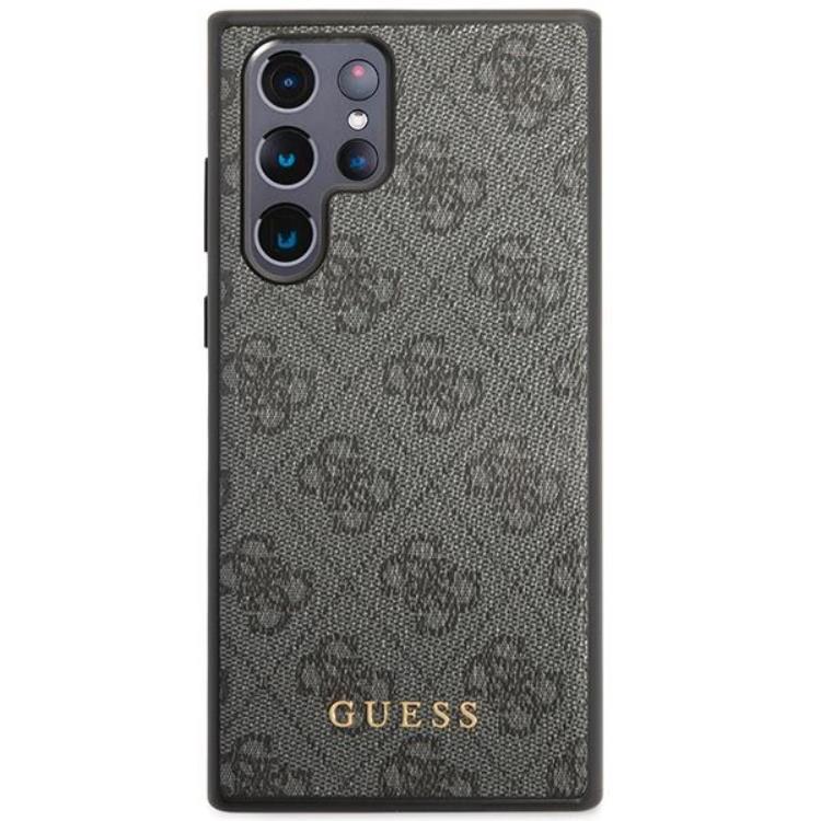 Guess - Guess Galaxy S23 Ultra Skal 4G Metal Gold Logo - Grå