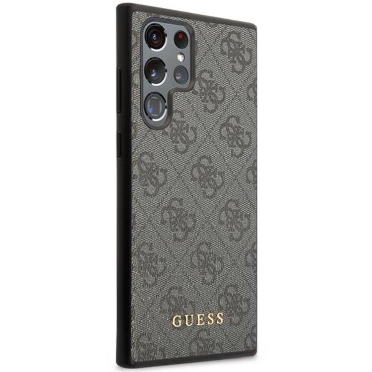 Guess - Guess Galaxy S23 Ultra Skal 4G Metal Gold Logo - Grå