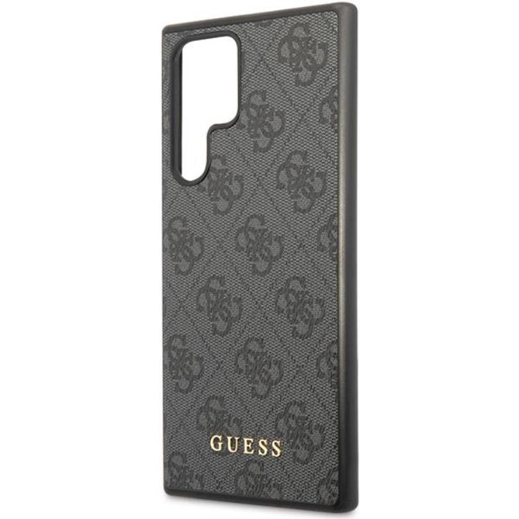 Guess - Guess Galaxy S23 Ultra Skal 4G Metal Gold Logo - Grå