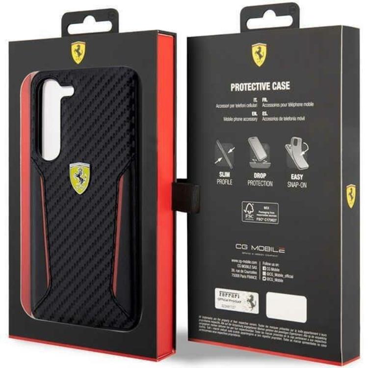Ferrari - Ferrari Galaxy S23 Plus Skal Carbon Contrast Edges - Svart
