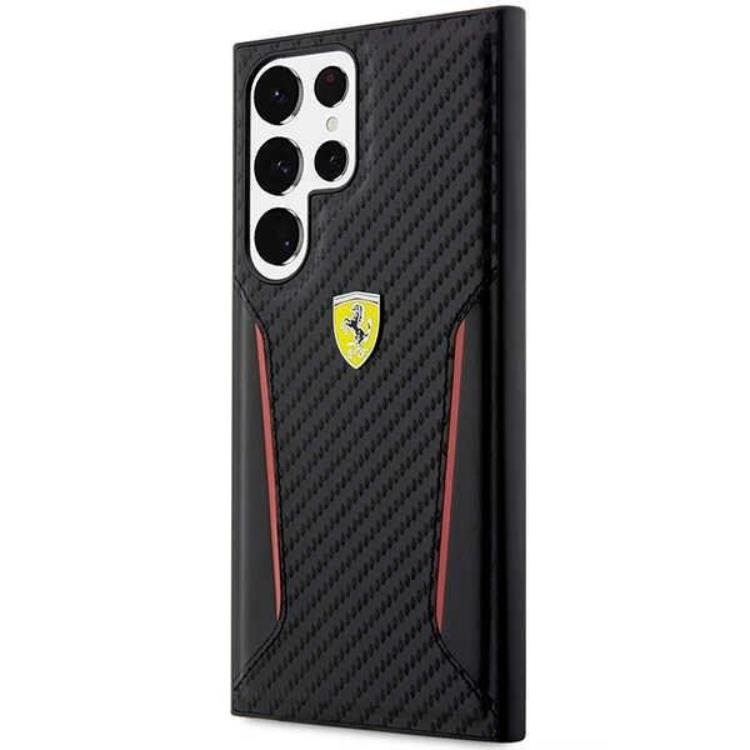 Ferrari - Ferrari Galaxy S23 Ultra Skal Carbon Contrast Edges - Svart