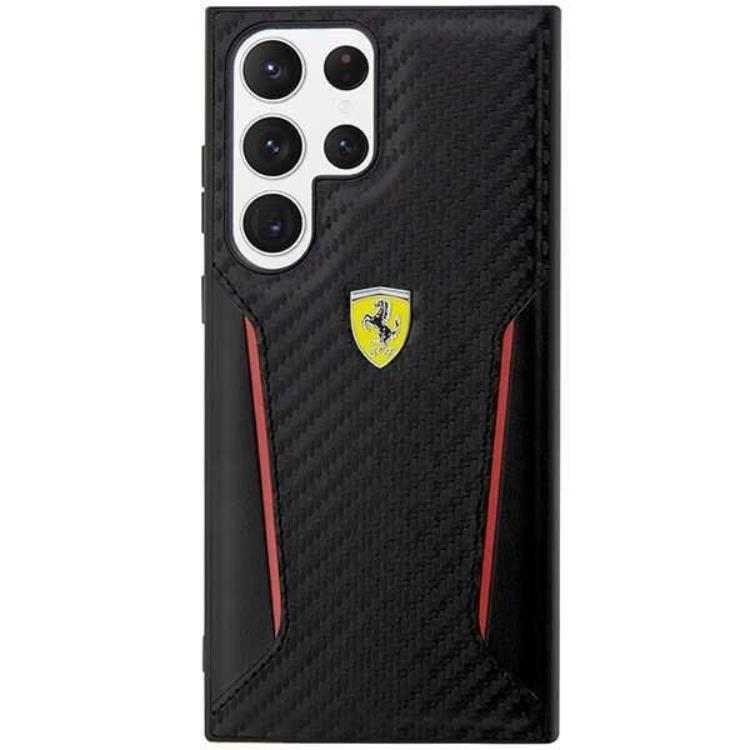 Ferrari - Ferrari Galaxy S23 Ultra Skal Carbon Contrast Edges - Svart