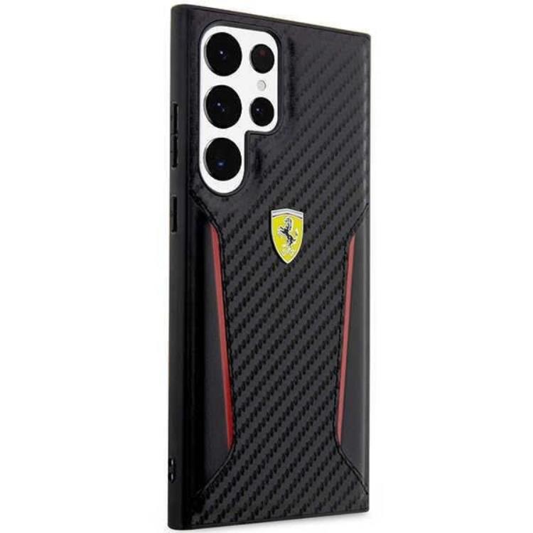 Ferrari - Ferrari Galaxy S23 Ultra Skal Carbon Contrast Edges - Svart