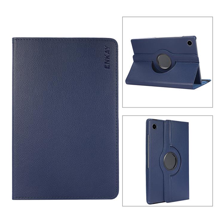ENKAY - ENKAY HAT PRINCE Galaxy Tab A8 10.5 (2021) Fodral Rotating Kickstand - Mörkblå