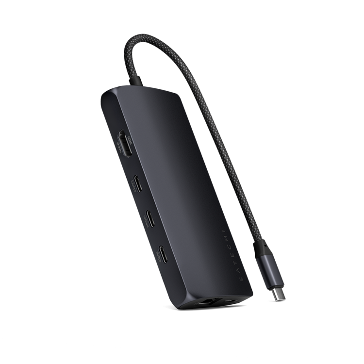 Satechi USB-C Multiport HUB 8K med Ethernet V3 - Midnatt
