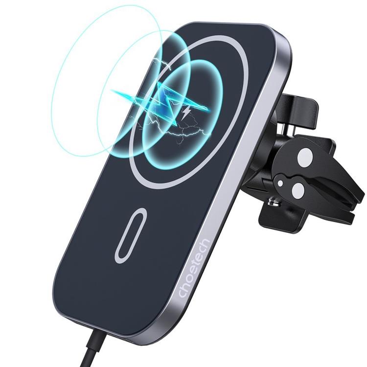 UTGÅTT - Choetech MagSafe Magnetfäste För Bil Induktiv Qi-laddare 15W - Svart