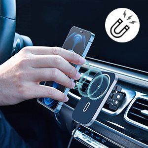 UTGÅTT - Choetech MagSafe Magnetfäste För Bil Induktiv Qi-laddare 15W - Svart