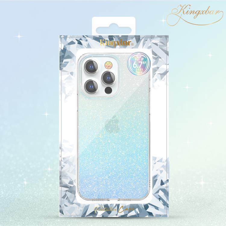 KINGXBAR - Kingxbar Glitter Streamer Series Skal iPhone 13 Pro - Blå