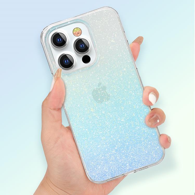 KINGXBAR - Kingxbar Glitter Streamer Series Skal iPhone 13 Pro - Blå