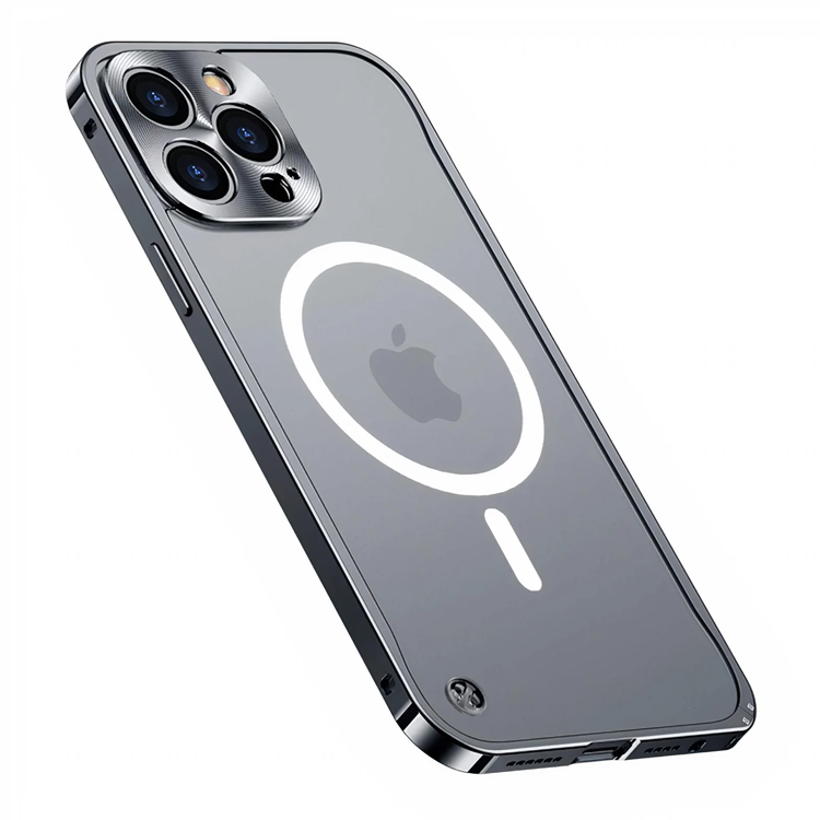 A-One Brand - iPhone 14 Skal Magsafe Metall Frame - Silver