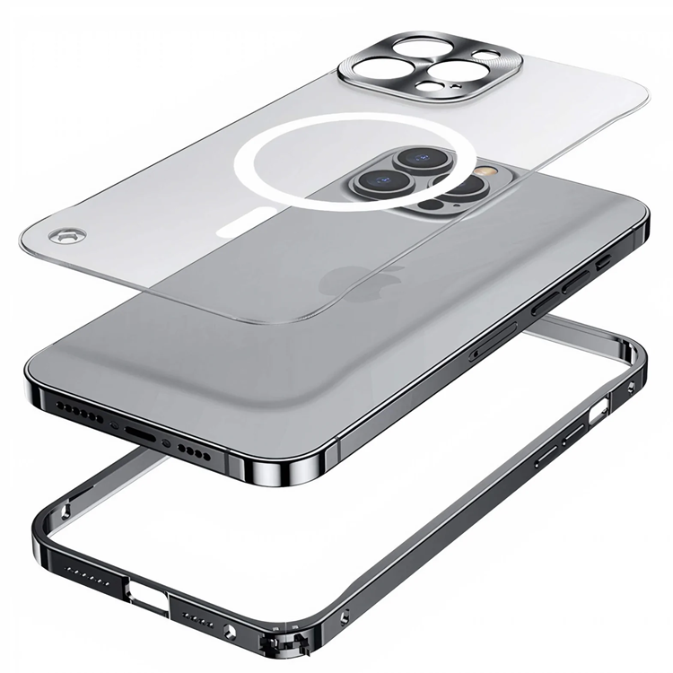 A-One Brand - iPhone 14 Skal Magsafe Metall Frame - Silver