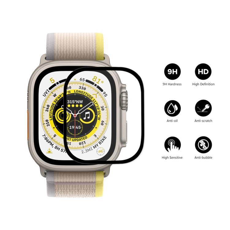 HAT PRINCE - ENKAY HAT PRINCE Apple Watch Ultra (49mm) Härdat glas 9H - Svart