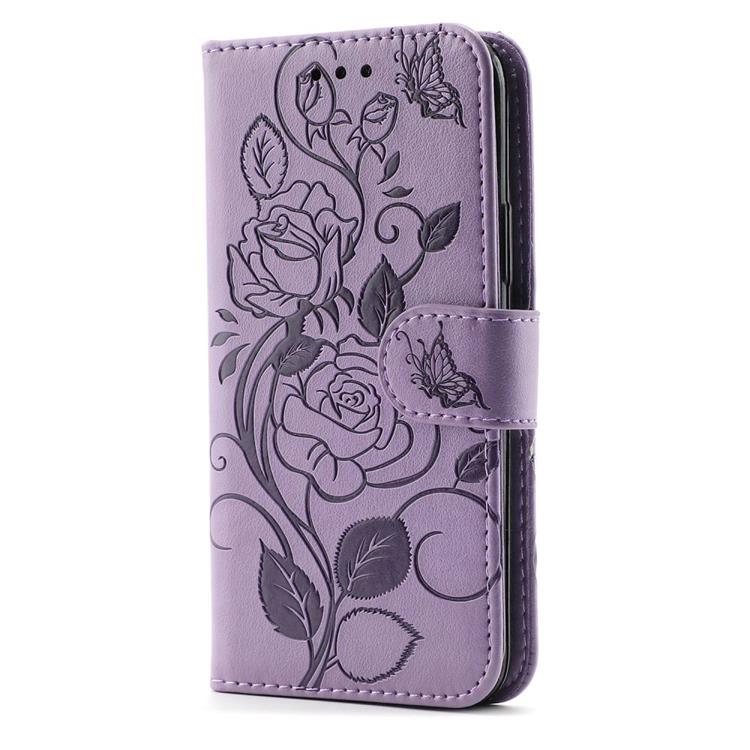 A-One Brand - iPhone 14 Plus Plånboksfodral Imprinted Roses - Lila