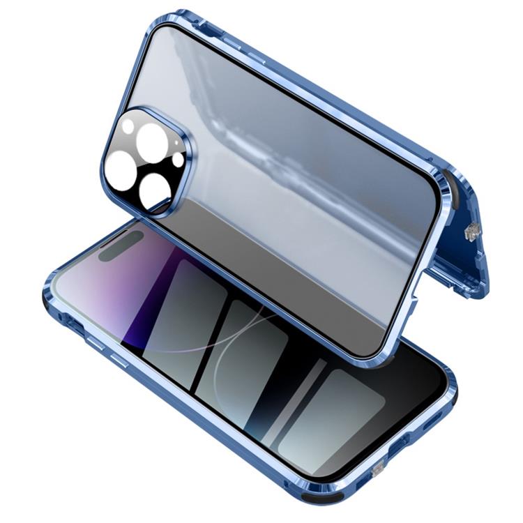 A-One Brand - iPhone 14 Pro Skal Anti-Spy Metall Magnetic - Blå