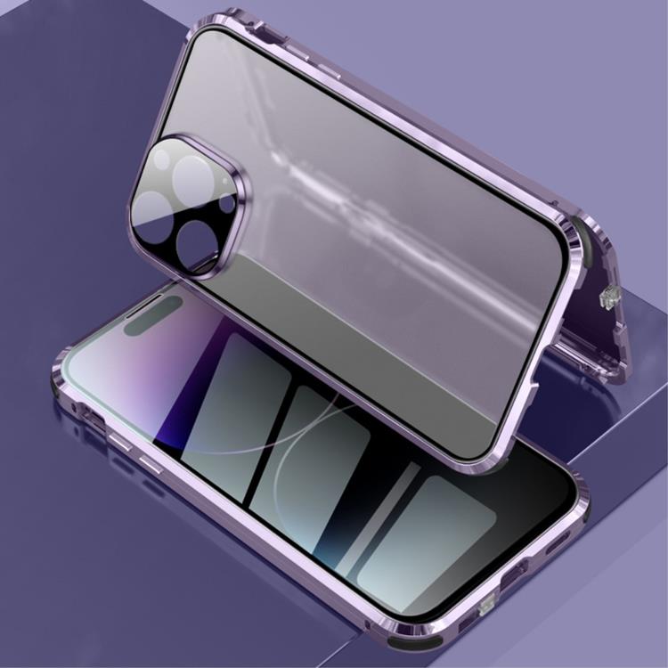A-One Brand - iPhone 14 Pro Skal Anti-Spy Metall Magnetic - Lila