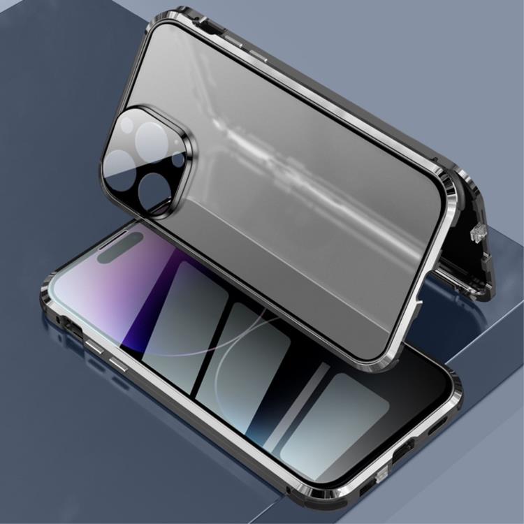 A-One Brand - iPhone 14 Pro Skal Anti-Spy Metall Magnetic - Svart