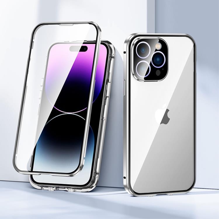 A-One Brand - iPhone 14 Pro Skal Metall Magnetic - Silver