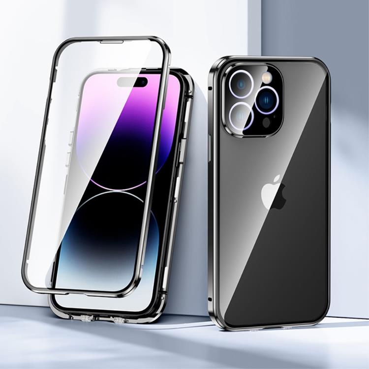 A-One Brand - iPhone 14 Pro Skal Metall Magnetic - Svart