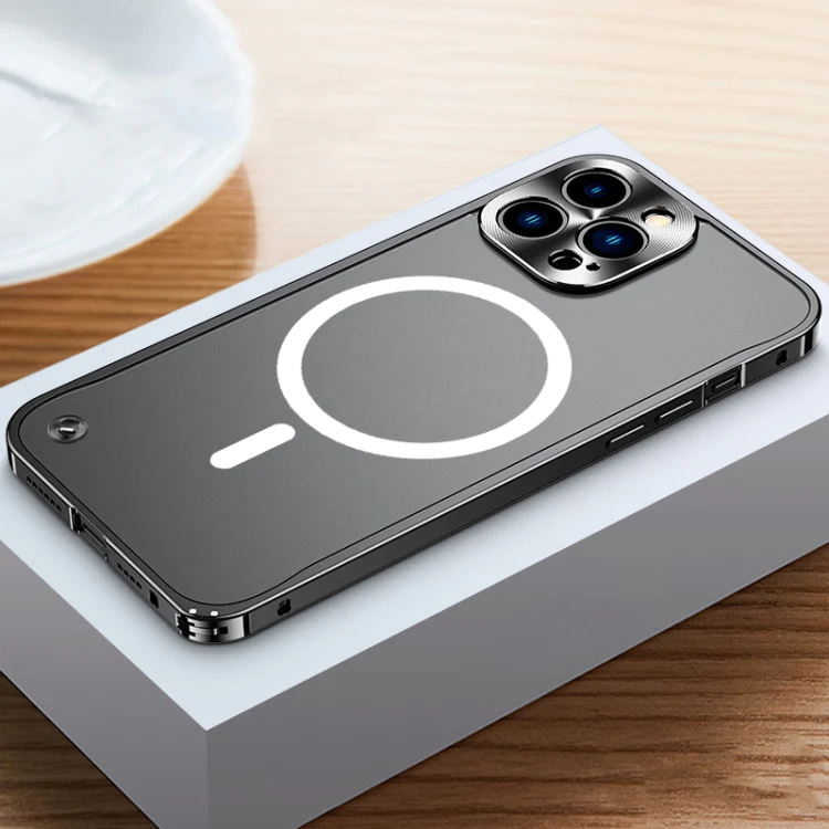 A-One Brand - iPhone 14 Pro Max Skal Magsafe Metall Frame - Svart