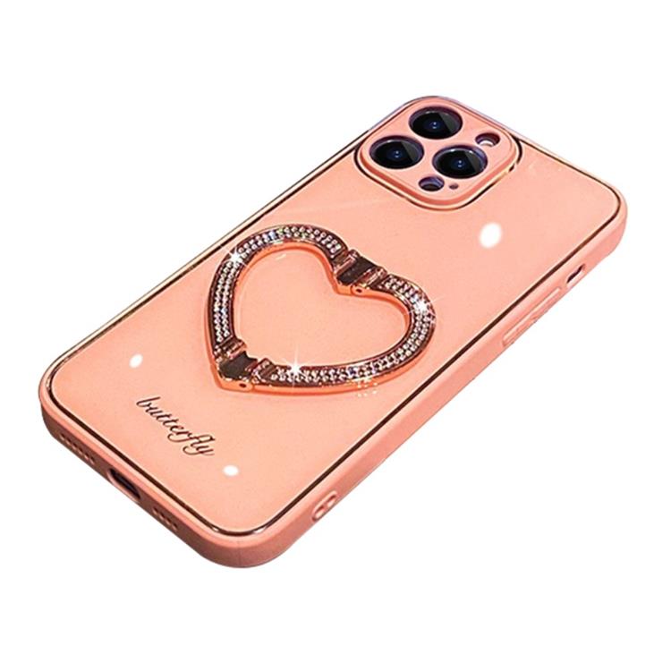 A-One Brand - iPhone 14 Pro Skal Heart Kickstand - Rosa
