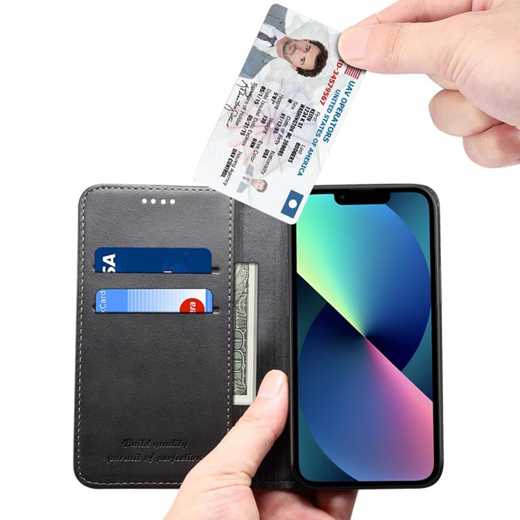 SUTENI - SUTENI iPhone 14 Plus Plånboksfodral Magnetic Kickstand - Svart