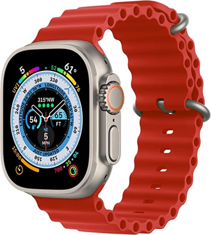 A-One Brand - Apple Watch Ultra/SE/8/7/6/5/4 Band (49/45/44/42mm) Ocean - Röd