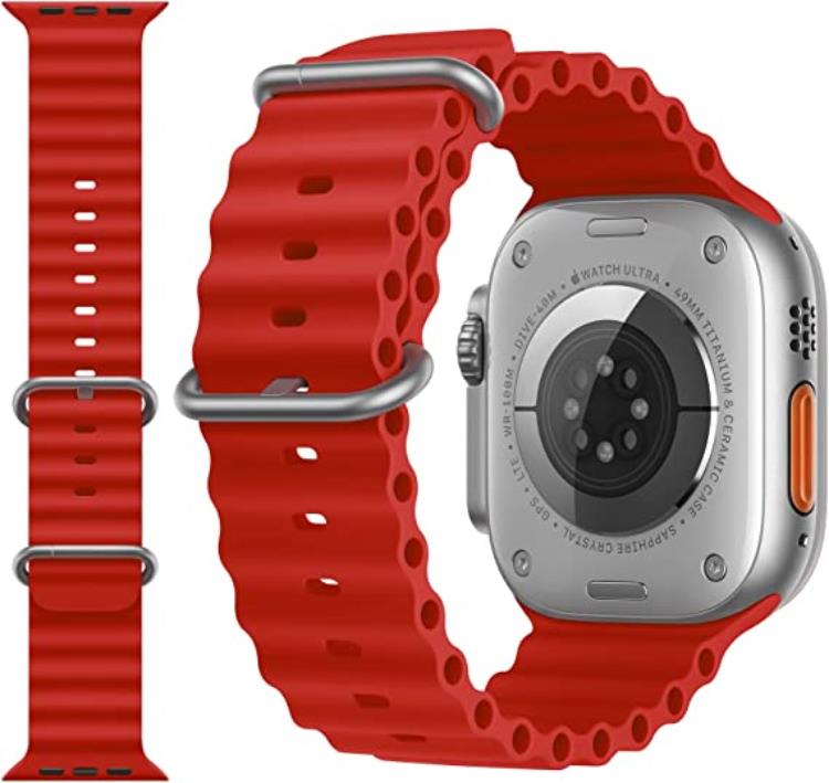 A-One Brand - Apple Watch Ultra/SE/8/7/6/5/4 Band (49/45/44/42mm) Ocean - Röd