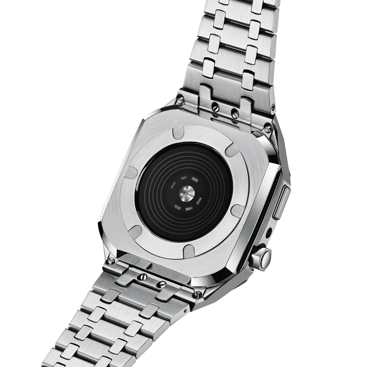 A-One Brand - Apple Watch 4/5/6/7/8/SE (44/45mm) Luxury Band Armor Stainless Steel - Silver