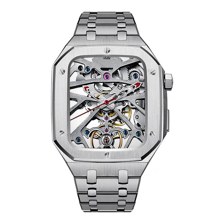 A-One Brand - Apple Watch 4/5/6/7/8/SE (44/45mm) Luxury Band Armor Stainless Steel - Silver