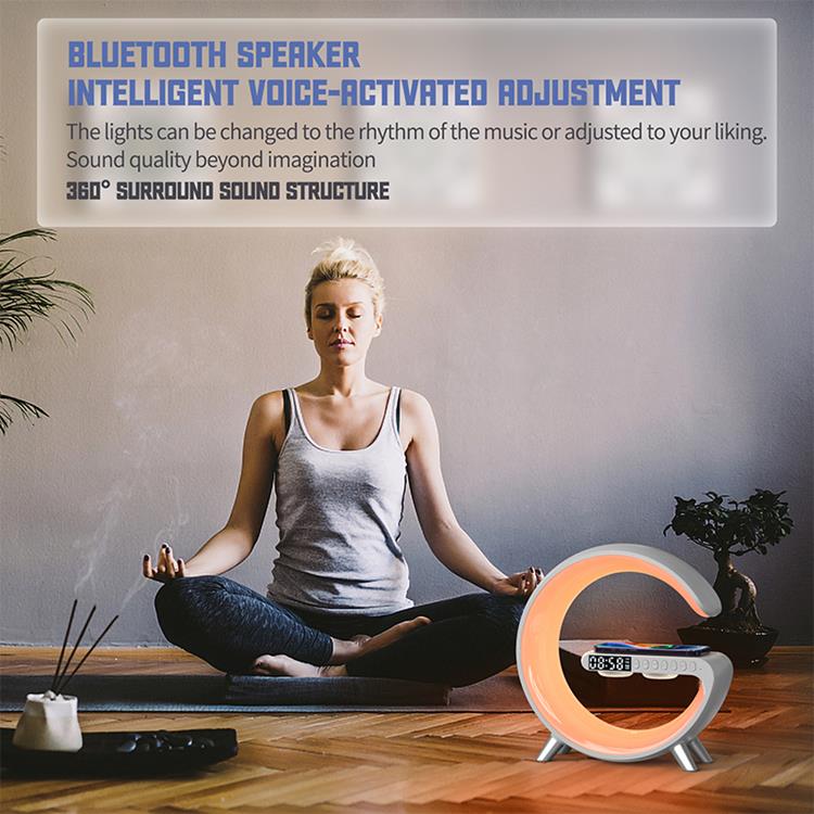 A-One Brand - Multifunktionel N69 Trådlös Laddare 15W Bluetooth Högtalare - Svart