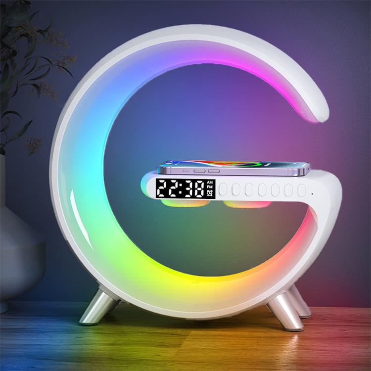 A-One Brand - Multifunktionel N69 Trådlös Laddare 15W Bluetooth Högtalare - Vit