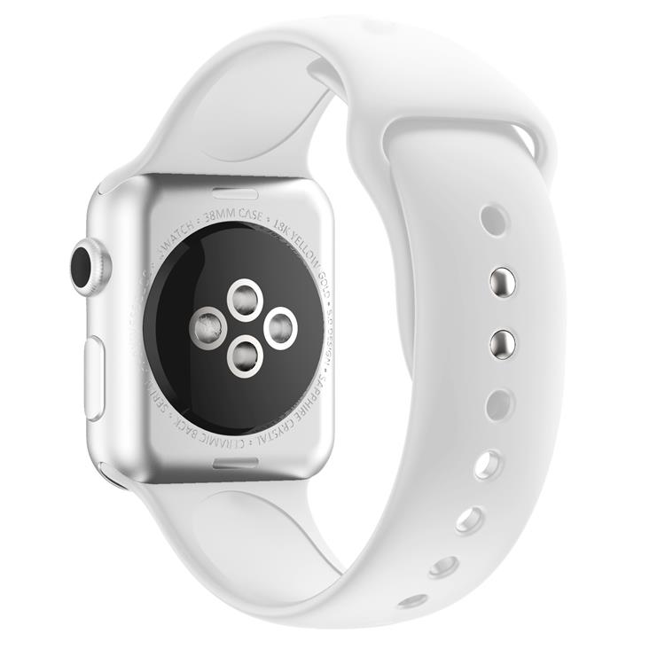A-One Brand - Apple Watch 4/5/6/7/8/SE (38/40/41mm) Band Rivet Silikon - Vit