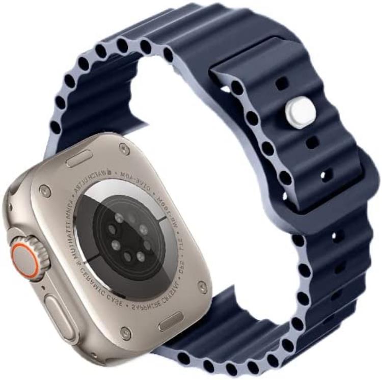 A-One Brand - Apple Watch 4/5/6/7/8/SE/Ultra (49/45/44/42mm) Silikon Ocean Band - Midnight