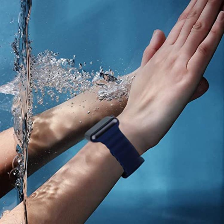A-One Brand - Apple Watch 4/5/6/7/8/SE/Ultra (49/45/44/42mm) Silikon Ocean Band - Midnight