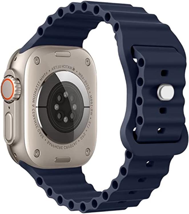 A-One Brand - Apple Watch 4/5/6/7/8/SE/Ultra (49/45/44/42mm) Silikon Ocean Band - Midnight