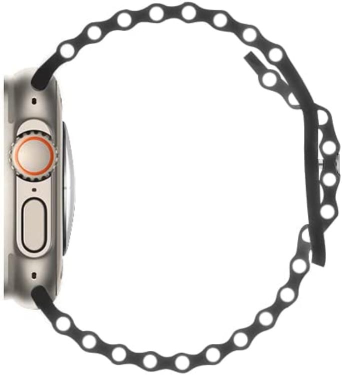 A-One Brand - Apple Watch 4/5/6/7/8/SE/Ultra (49/45/44/42mm) Silikon Ocean Band - Svart