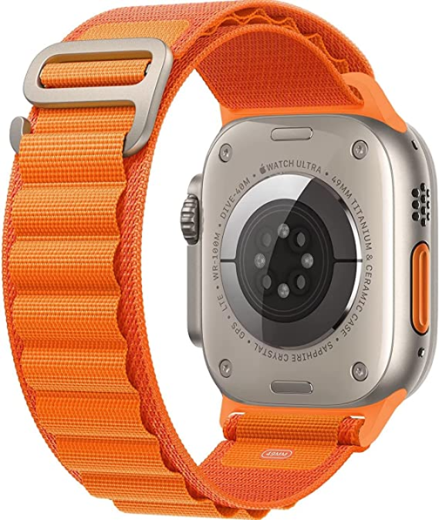 A-One Brand - Apple Watch 4/5/6/7/8/SE (38/40/41mm) Loop Nylon Band - Orange