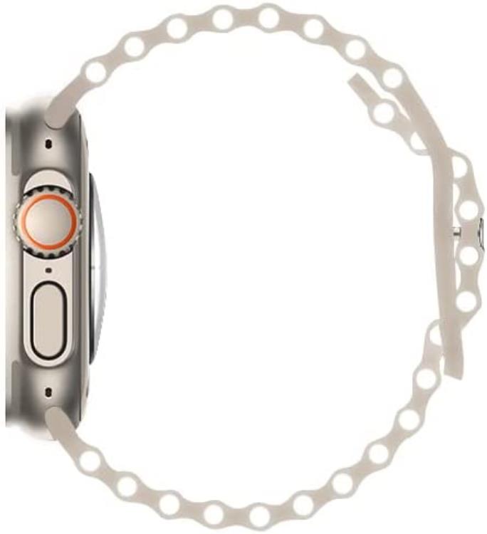 A-One Brand - Apple Watch 4/5/6/7/8/SE (38/40/41mm) Silikon Ocean Band - Starlight