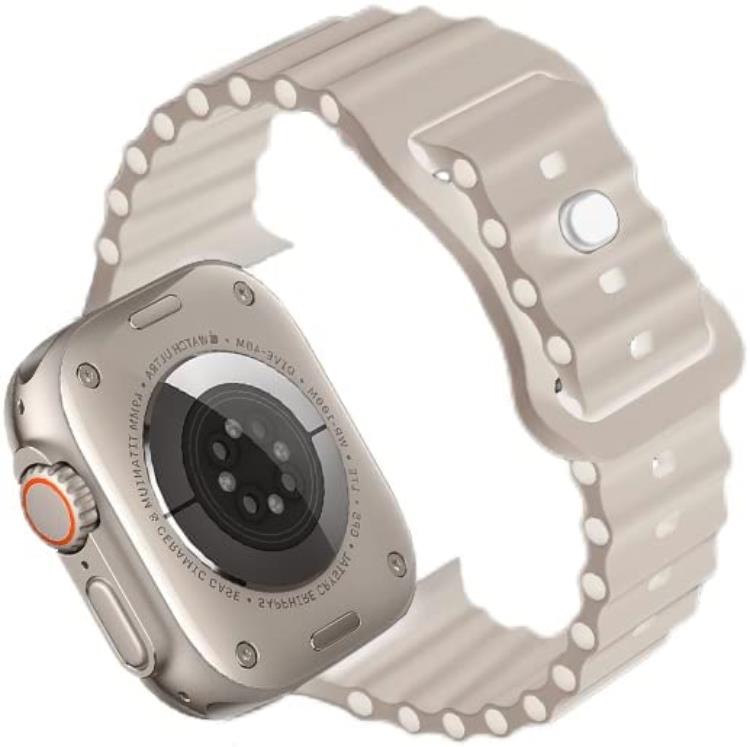 A-One Brand - Apple Watch 4/5/6/7/8/SE (38/40/41mm) Silikon Ocean Band - Starlight