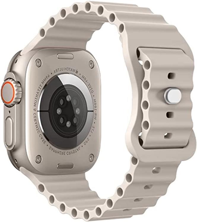 A-One Brand - Apple Watch 4/5/6/7/8/SE (38/40/41mm) Silikon Ocean Band - Starlight