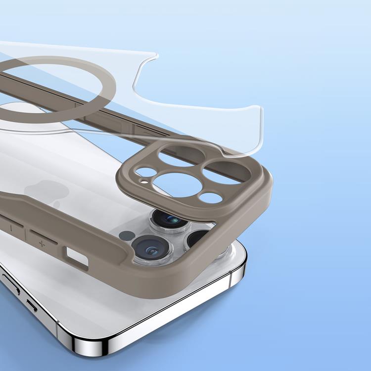 Dux Ducis - Dux Ducis iPhone 14 Pro Plånboksfodral Magsafe Skin X Pro - Beige