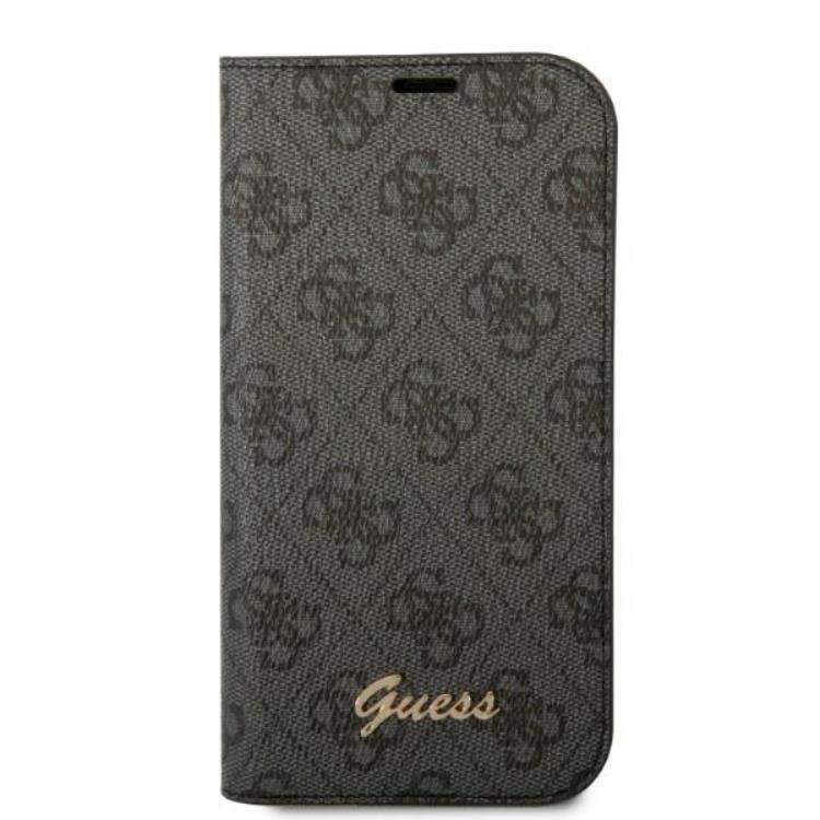 Guess - GUESS iPhone 14 Plus Plånboksfodral 4G Vintage Gold Logo - Svart