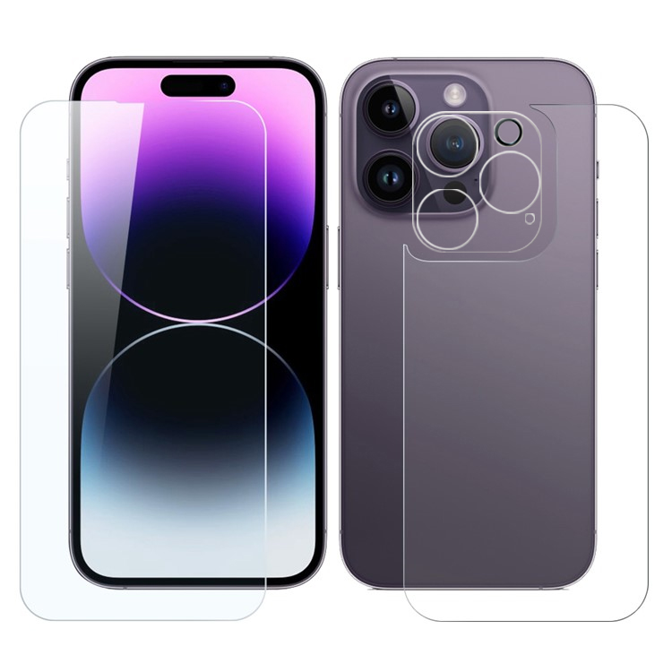 Boom of Sweden - BOOM 3in1 iPhone 14 Pro Fram Härdat glas + Bak Härdat glas + Kameralinsskydd