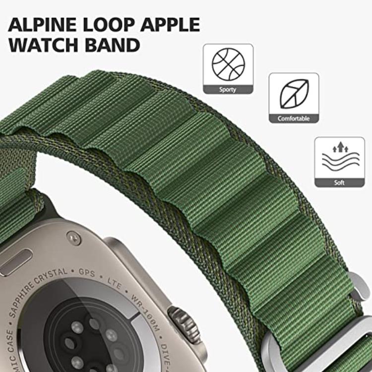 A-One Brand - Apple Watch Ultra/SE/8/7/6/5/4 Band (49/45/44mm) Loop - Grön