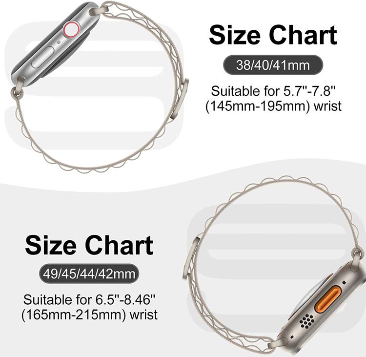 A-One Brand - Apple Watch Ultra/SE/8/7/6/5/4 Band (49/45/44mm) Loop - StarLight