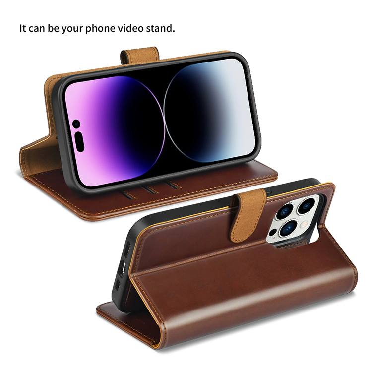 PULOKA - Puloka iPhone 14 Pro Plånboksfodral 2in1 Detachable - Brun