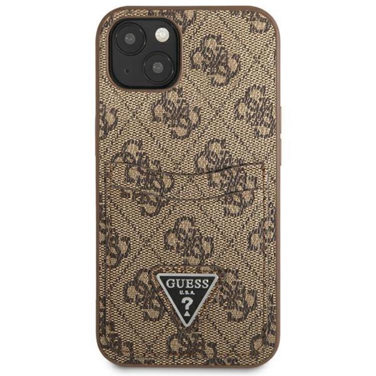 Guess - Guess iPhone 13 Skal Korthållare 4G Triangle Logo - Brun