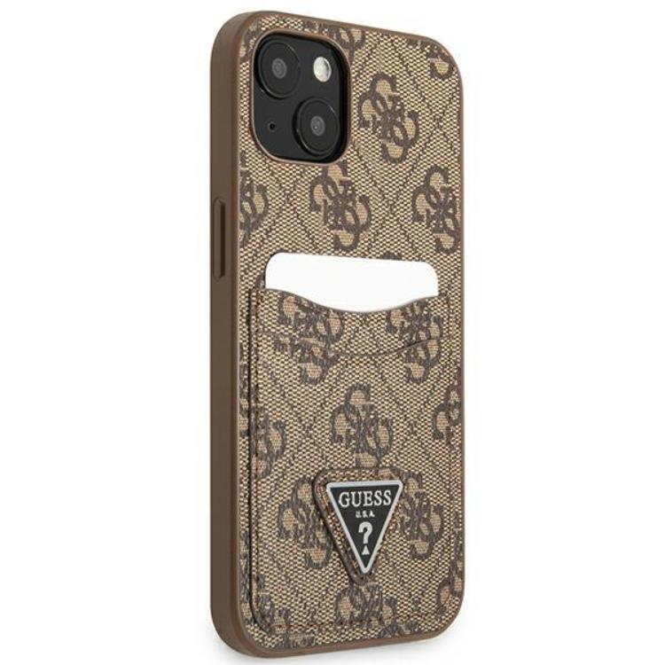 Guess - Guess iPhone 13 Skal Korthållare 4G Triangle Logo - Brun