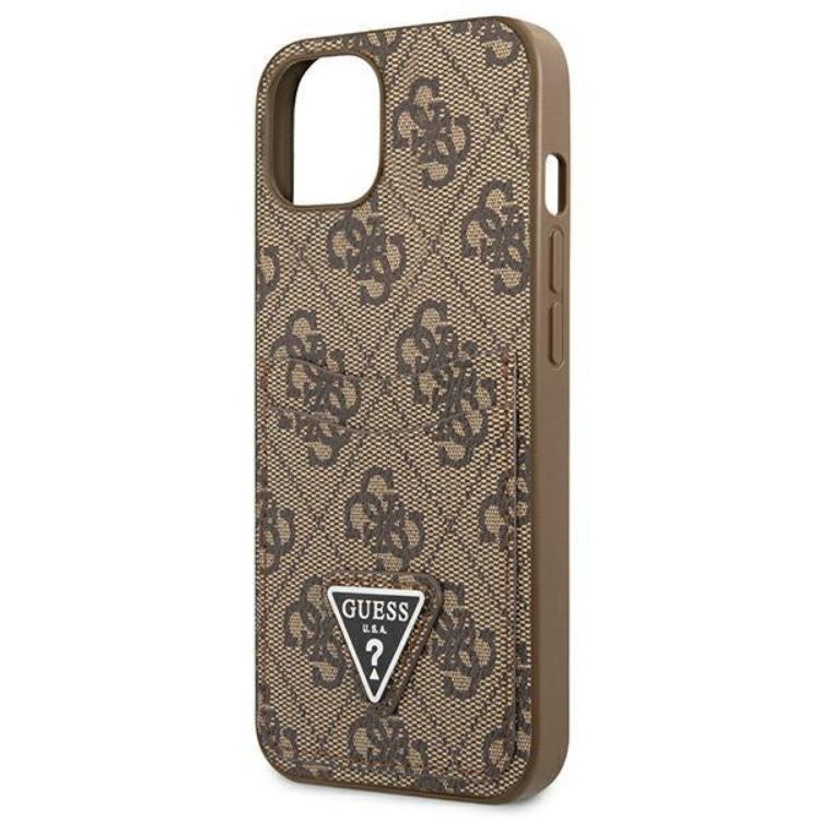 Guess - Guess iPhone 13 Skal Korthållare 4G Triangle Logo - Brun