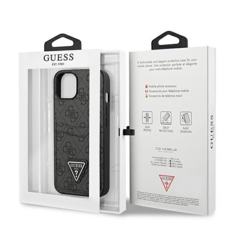 Guess - Guess iPhone 13 Skal Korthållare 4G Triangle Logo - Svart